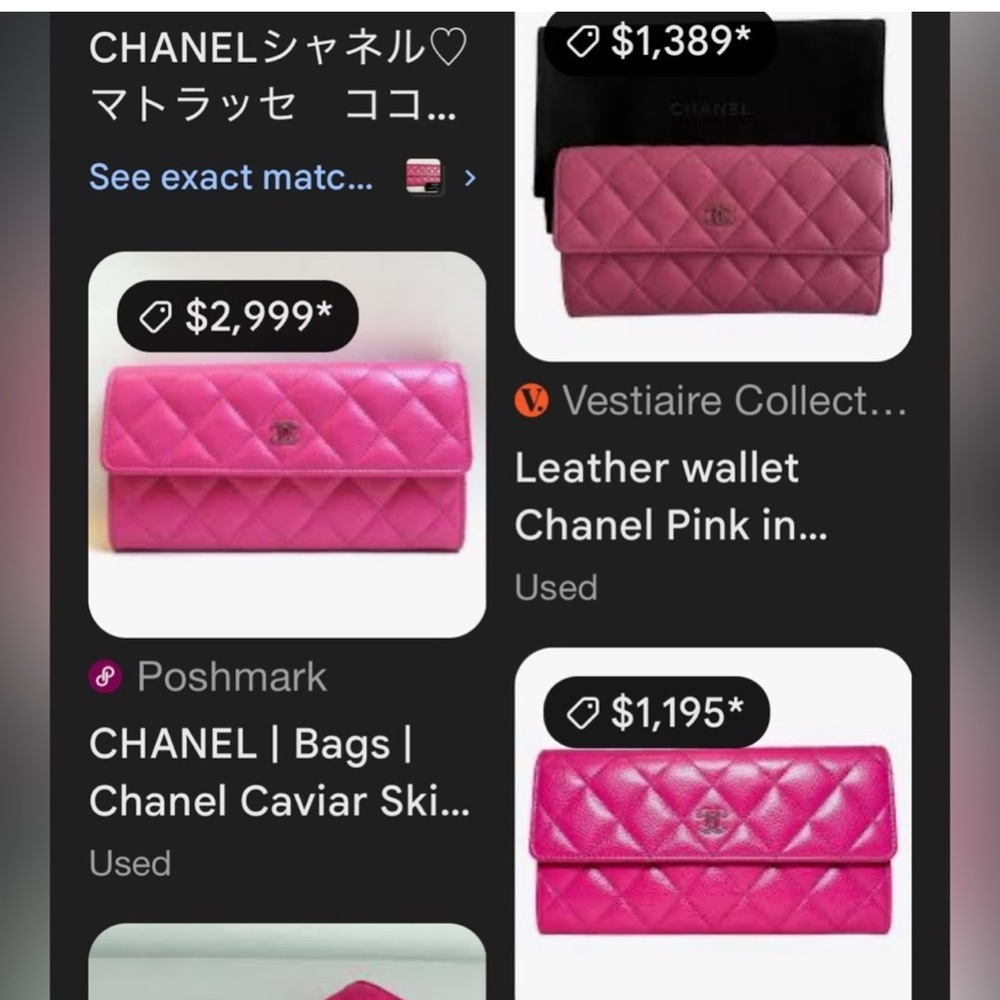 CHANEL Long Wallet Matelasse Barbie pink